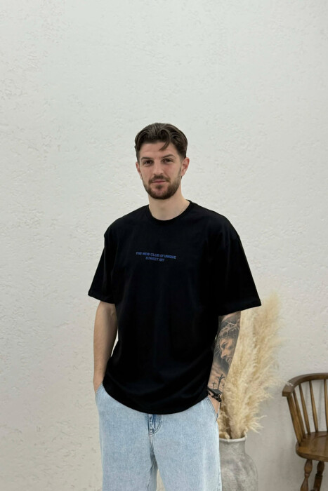 FRONT WRITTINGS & BACK IMAGE MEN T-SHIRT BLACK/ E ZEZE - 1