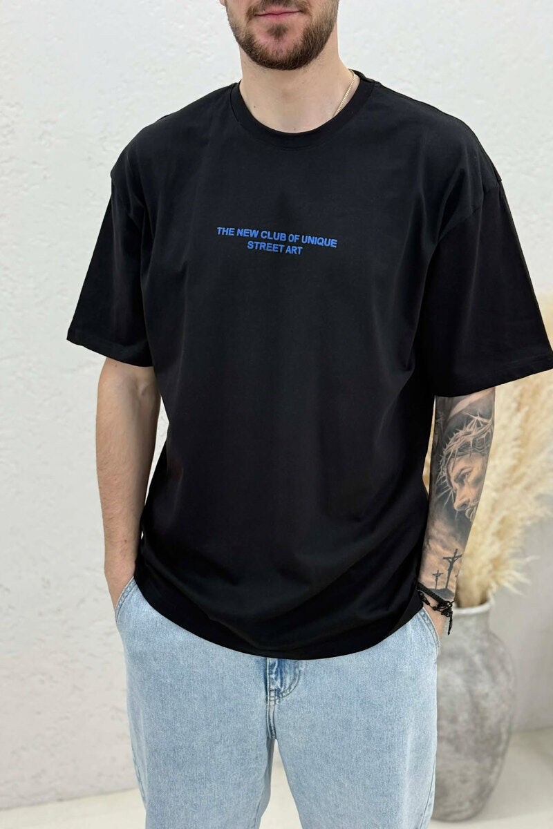 FRONT WRITTINGS & BACK IMAGE MEN T-SHIRT BLACK/ E ZEZE - 3