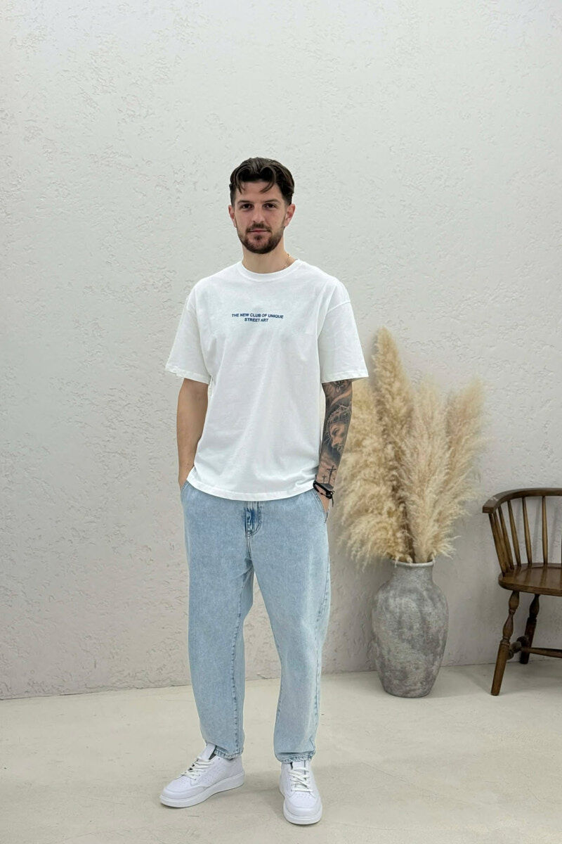 FRONT WRITTINGS & BACK IMAGE MEN T-SHIRT WHITE-E BARDHE - 2