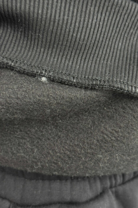 FRONT WRITTINGS SWEATSHIRT+JOGGERS FLUFFY MEN SET BLACK/ E ZEZE - 5