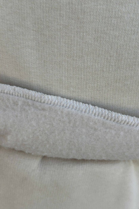 FRONT WRITTINGS SWEATSHIRT+JOGGERS FLUFFY MEN SET LIGHT BEIGE/BZHZB - 4