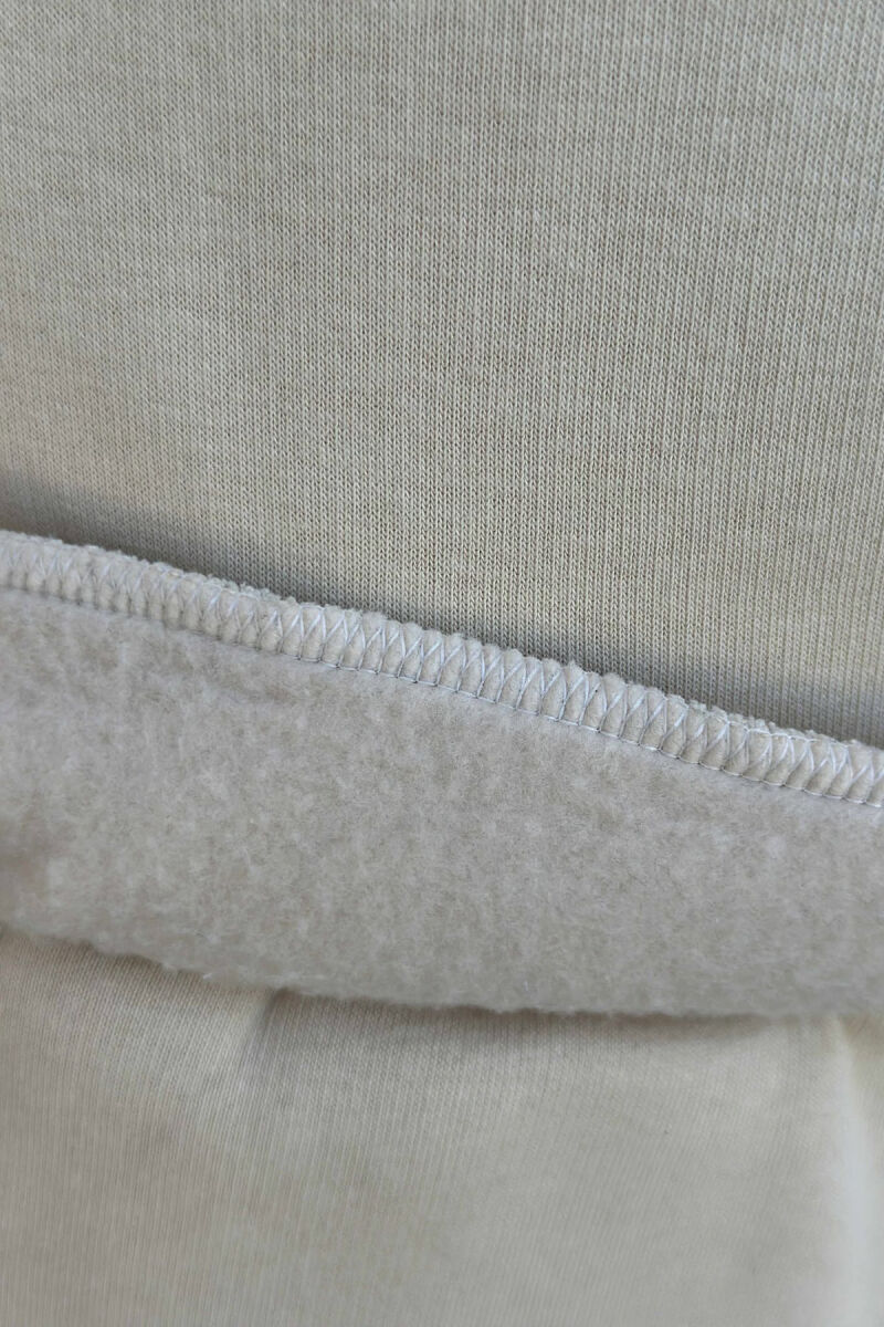 FRONT WRITTINGS SWEATSHIRT+JOGGERS FLUFFY MEN SET LIGHT BEIGE/BZHZB - 4