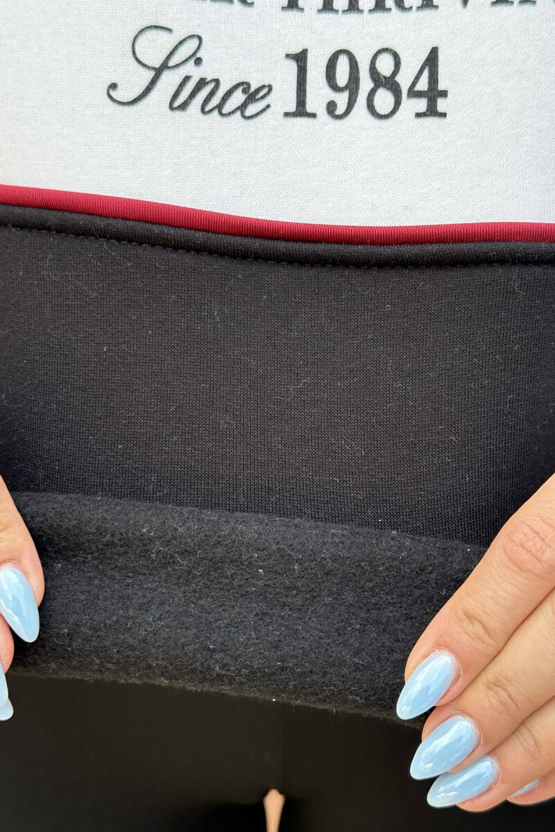 FRONT WRITTINGS FLUFFY WOMEN SWEATSHIRT BLACK/ E ZEZE - 3