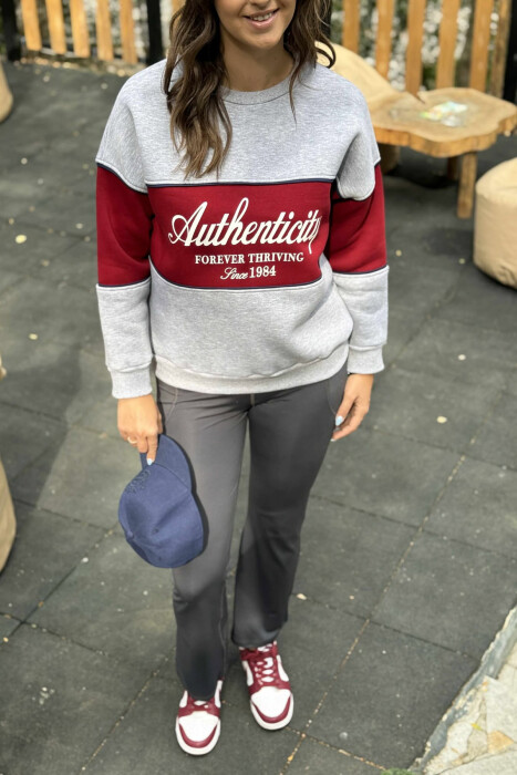 FRONT WRITTINGS FLUFFY WOMEN SWEATSHIRT GREY/GRI - 3