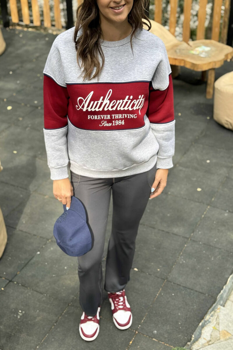 FRONT WRITTINGS FLUFFY WOMEN SWEATSHIRT GREY/GRI - 3