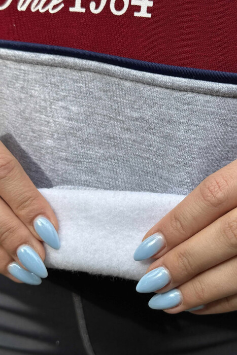 FRONT WRITTINGS FLUFFY WOMEN SWEATSHIRT GREY/GRI - 4