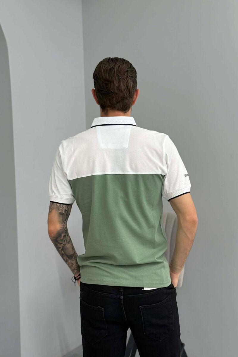 FRONT WRITTINGS MEN T SHIRT WHITE/GREEN-BAJE - 2