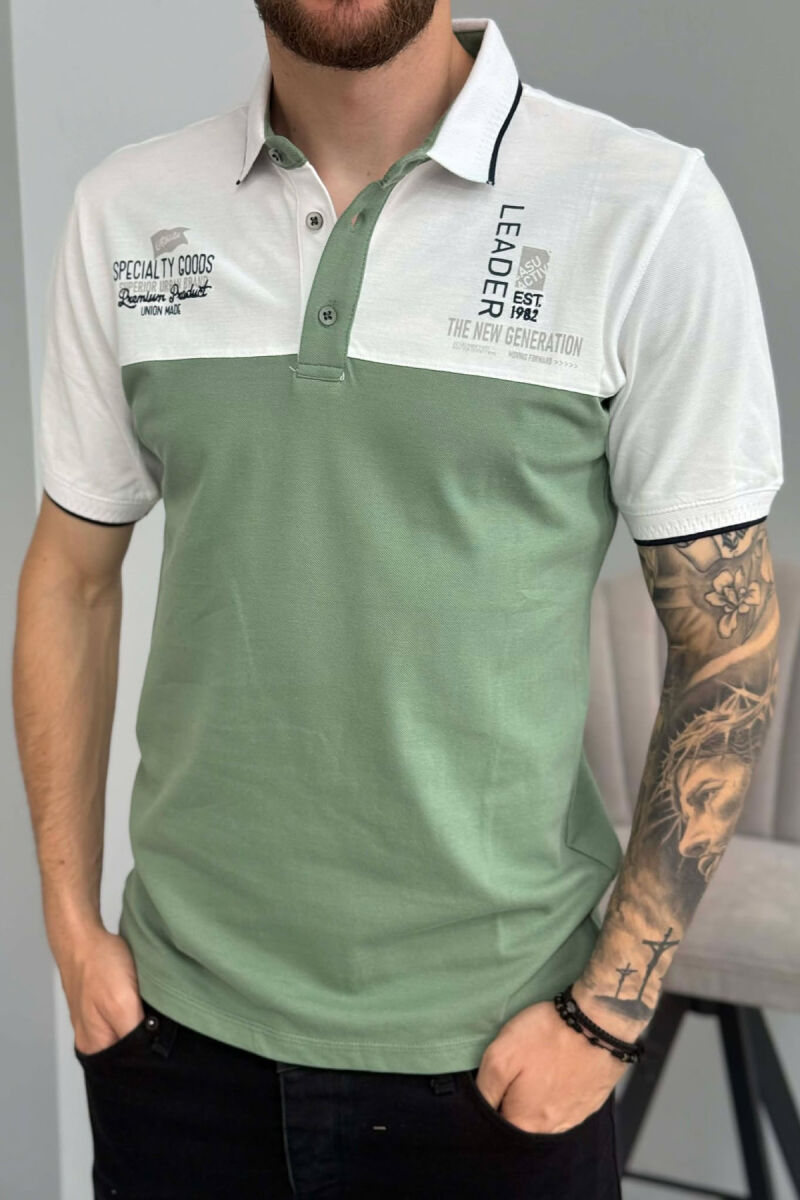 FRONT WRITTINGS MEN T SHIRT WHITE/GREEN-BAJE - 4