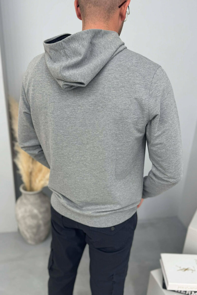FRONT WRITTINGS ONE COLOR MEN HOODIE GREY/GRI - 2