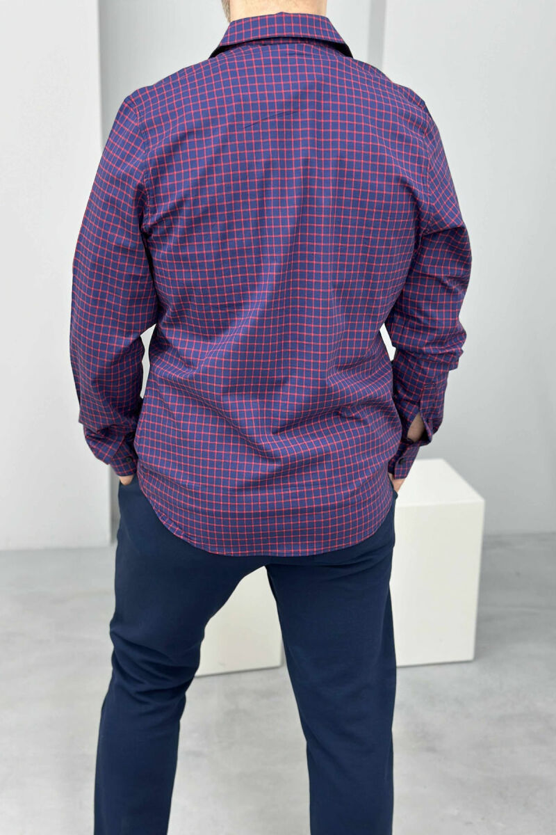 FRONT WRITTINGS PLAID MEN SHIRT BLUE/BLU - 2