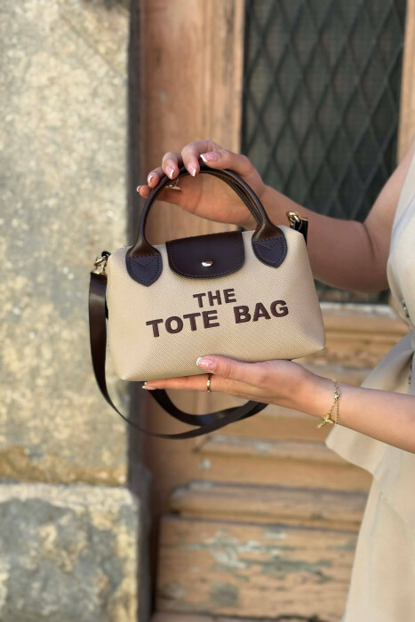 FRONT WRITTINGS SMALL WOMAN BAG BEIGE/BEZHE 