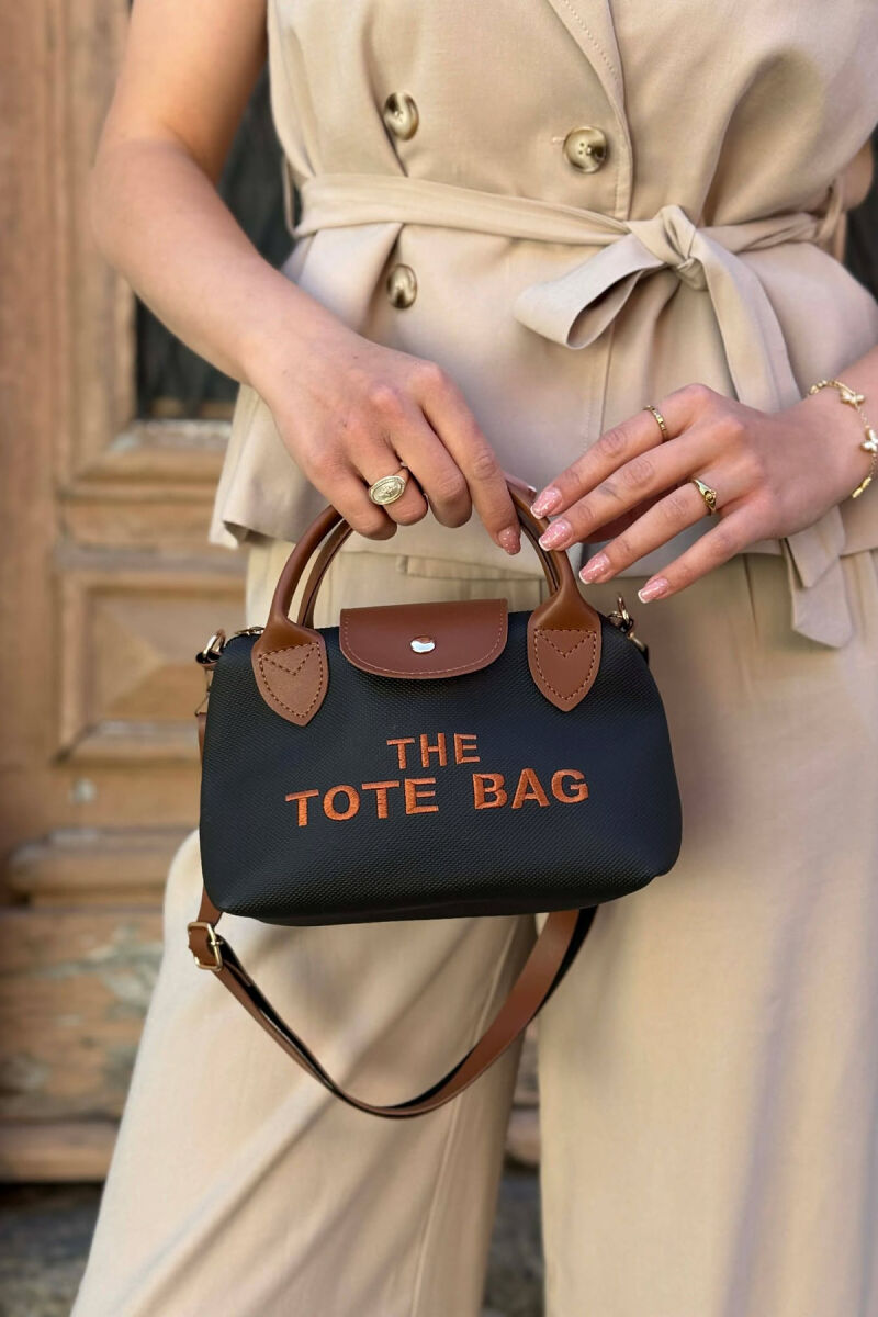 FRONT WRITTINGS SMALL WOMAN BAG BLACK-BROWN/ZEKA - 1