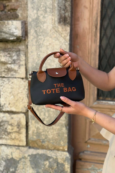 FRONT WRITTINGS SMALL WOMAN BAG BLACK-BROWN/ZEKA - 2