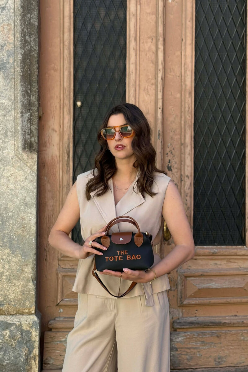 FRONT WRITTINGS SMALL WOMAN BAG BLACK-BROWN/ZEKA - 4