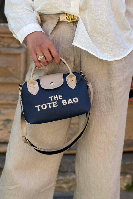 FRONT WRITTINGS SMALL WOMAN BAG BLUE/BLU 