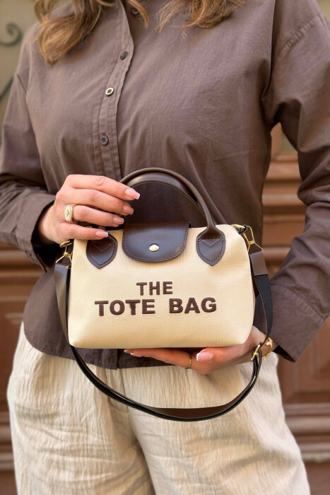 FRONT WRITTINGS SMALL WOMAN BAG CREAM/KREM - 2