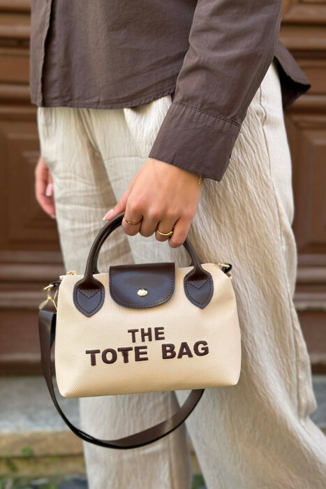 FRONT WRITTINGS SMALL WOMAN BAG CREAM/KREM - 3