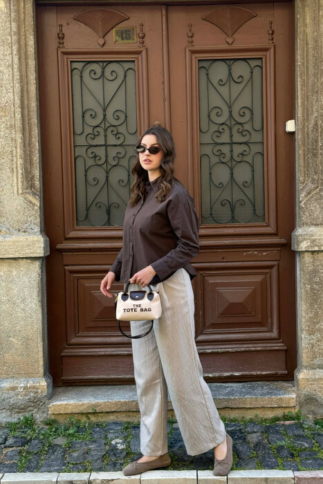 FRONT WRITTINGS SMALL WOMAN BAG CREAM/KREM - 4