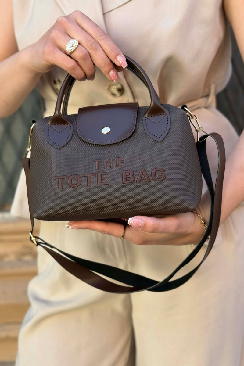 FRONT WRITTINGS SMALL WOMAN BAG DARK BROWN/KAE - 2