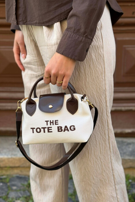 FRONT WRITTINGS SMALL WOMAN BAG WHITE-E BARDHE 