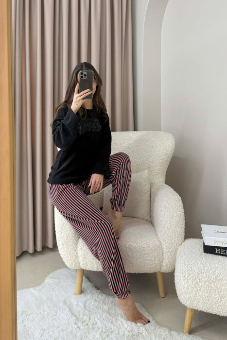 FRONT WRITTINGS WOMEN PYJAMAS BLACK/ E ZEZE - 2