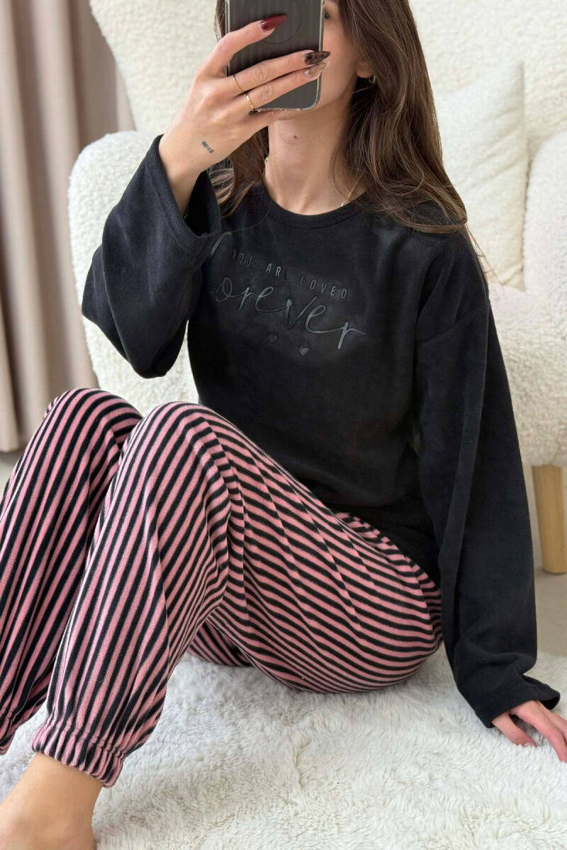 FRONT WRITTINGS WOMEN PYJAMAS BLACK/ E ZEZE - 4