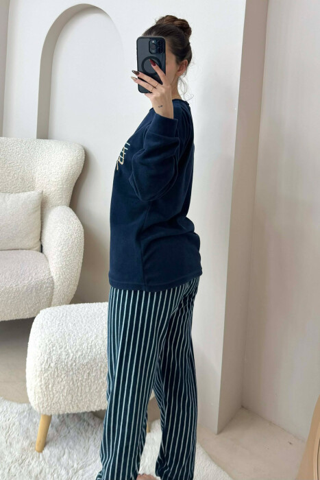 FRONT WRITTINGS WOMEN PYJAMAS DARK BLUE/BEE - 6