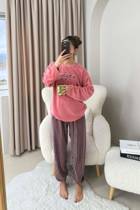 FRONT WRITTINGS WOMEN PYJAMAS POWDER/PUDER - KLAUDIO FASHION