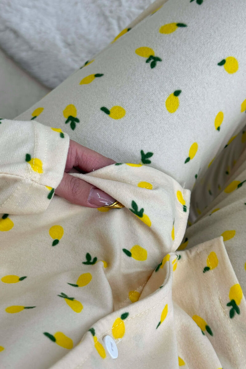 FRUIT DESIGN SHIRT+ TROUSERS WOMAN PYJAMAS YELLOW/E VERDHE - 3