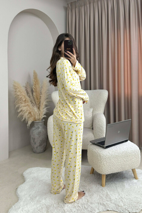 FRUIT DESIGN SHIRT+ TROUSERS WOMAN PYJAMAS YELLOW/E VERDHE - 4