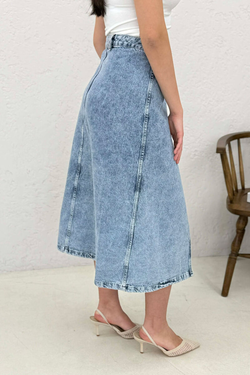 FUND I GJATË XHINS ME DETAJIN E RRIPIT PËR FEMRA NË NGJYRË BLU TË ZBARDHUR - 4