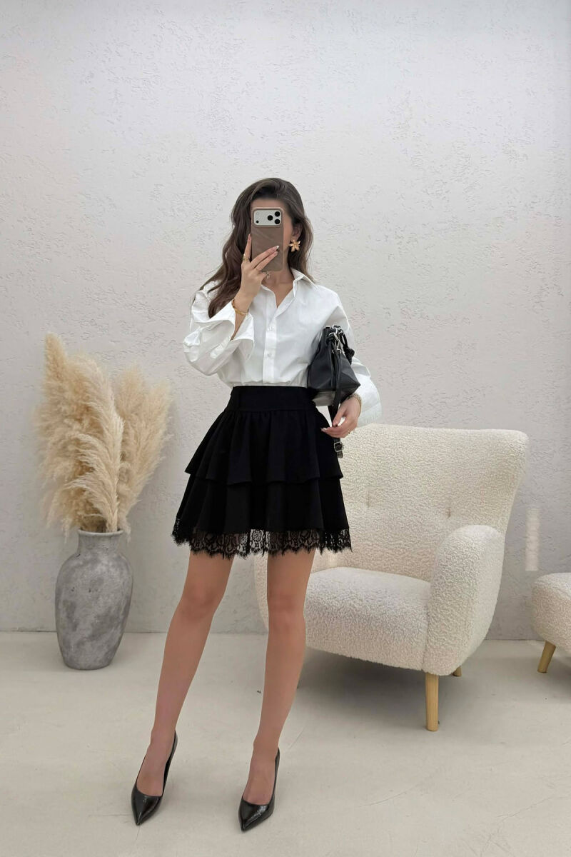 FUND I SHKURTER ME DANTELLE PER FEMRA NE NGJYRE TE ZEZE - 1