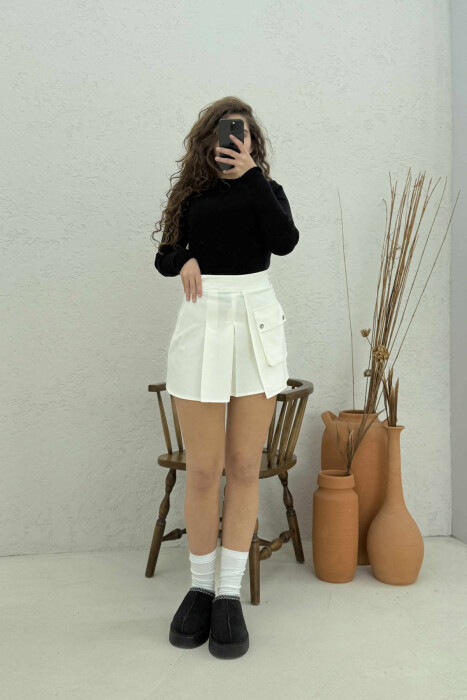 FUND ME PALA ME DETAJIN E XHEPIT PËR FEMRA NË NGJYRËN E BARDHË - KLAUDIO FASHION