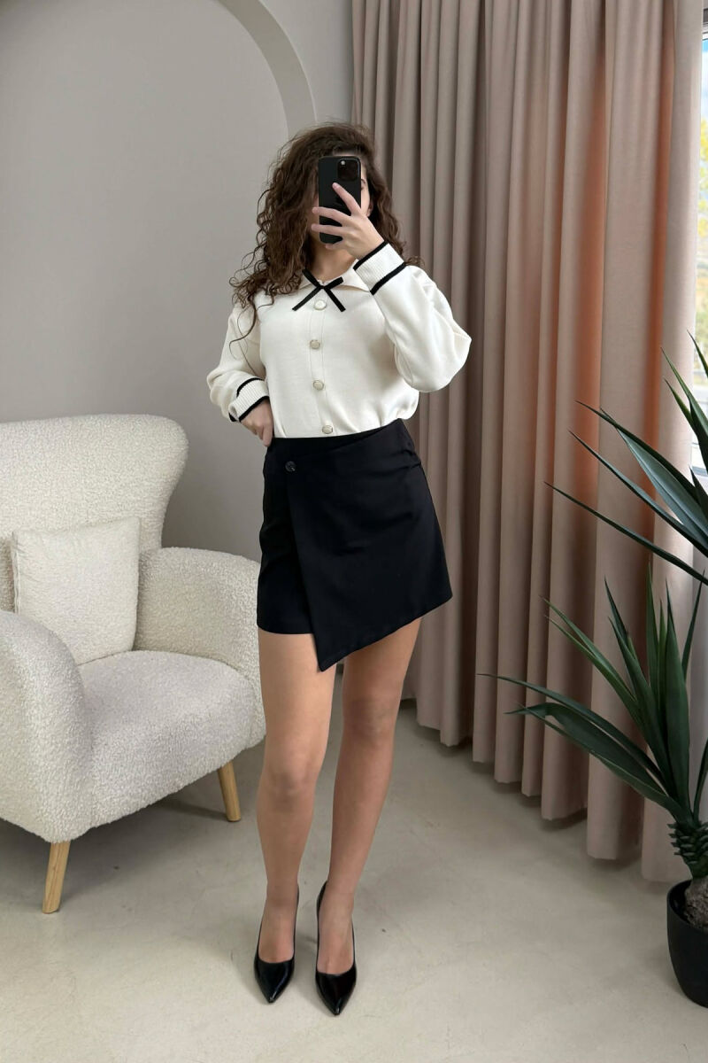 ONE COLOR SIMPLE WOMEN SKIRT BLACK/ E ZEZE - 1