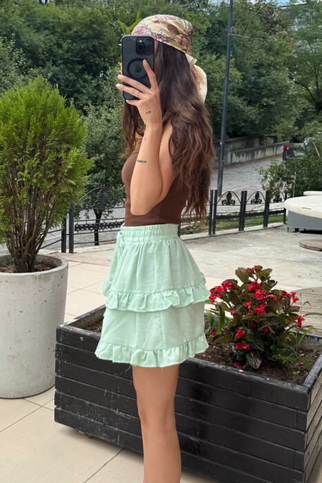 FUND NJË NGJYRËSH ME BEL ELASTIK PËR FEMRA NË NGJYRËN MENTE - 3