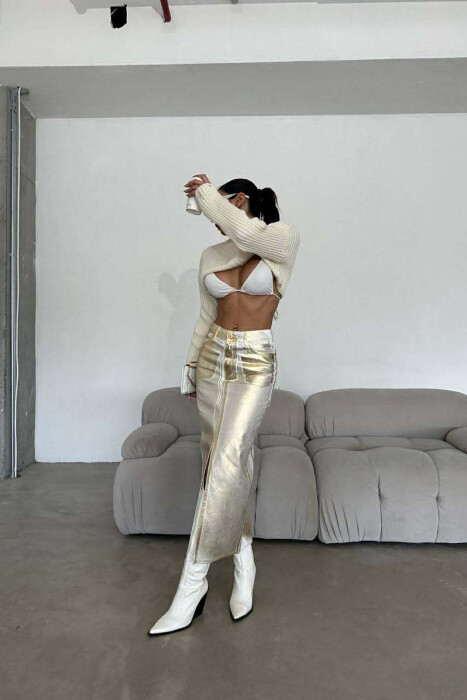 FUND XHINS ME SHKELQIM PER FEMRA NE NGJYRE GOLD - 4