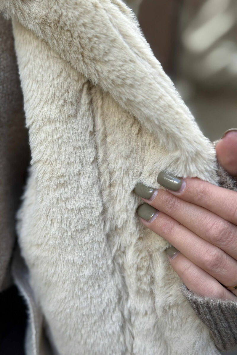 FUR INTERIOR DESIGN LEATHER WOMEN JACKET CREAM/KREM - 2