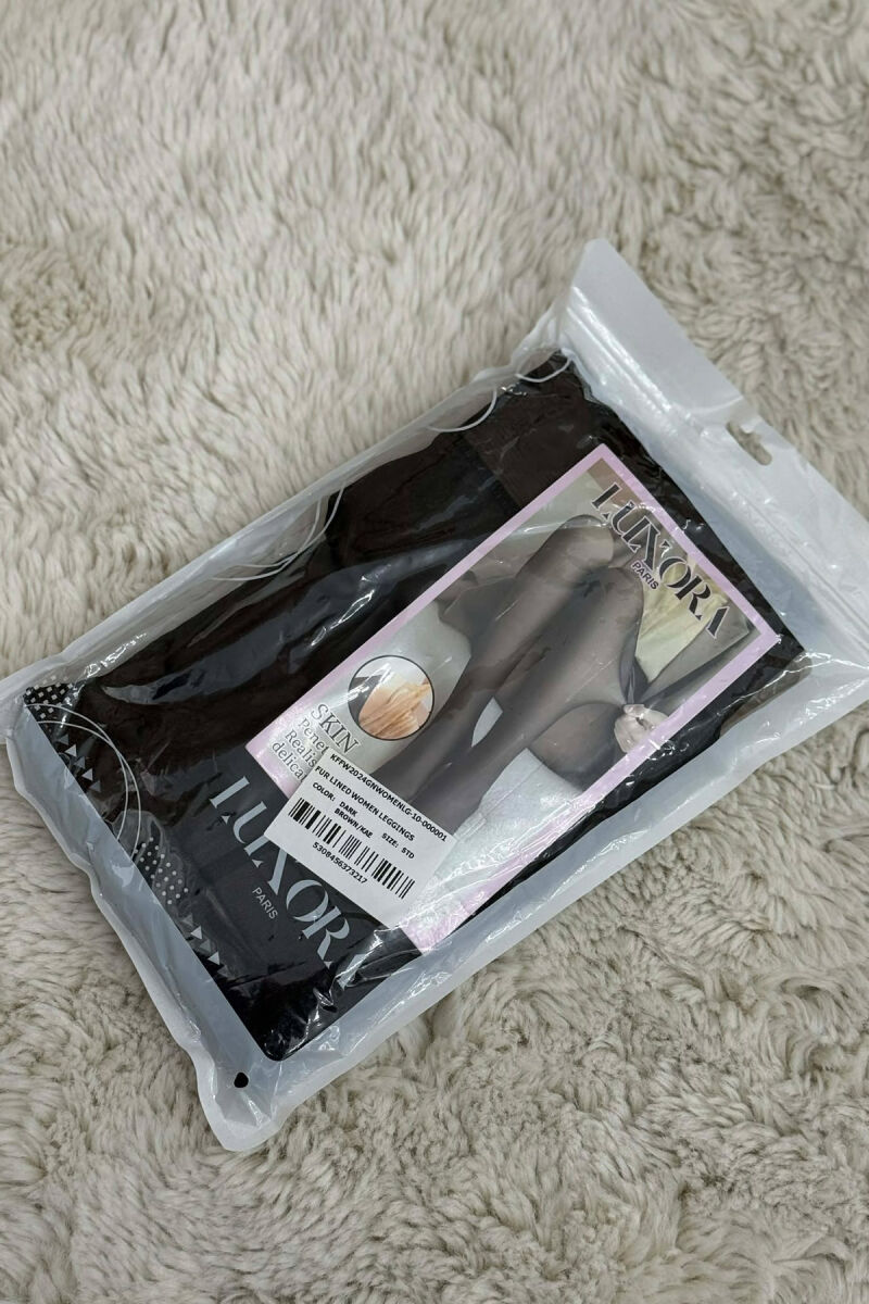 FUR LINED WOMEN LEGGINGS DARK BROWN/KAE - 8