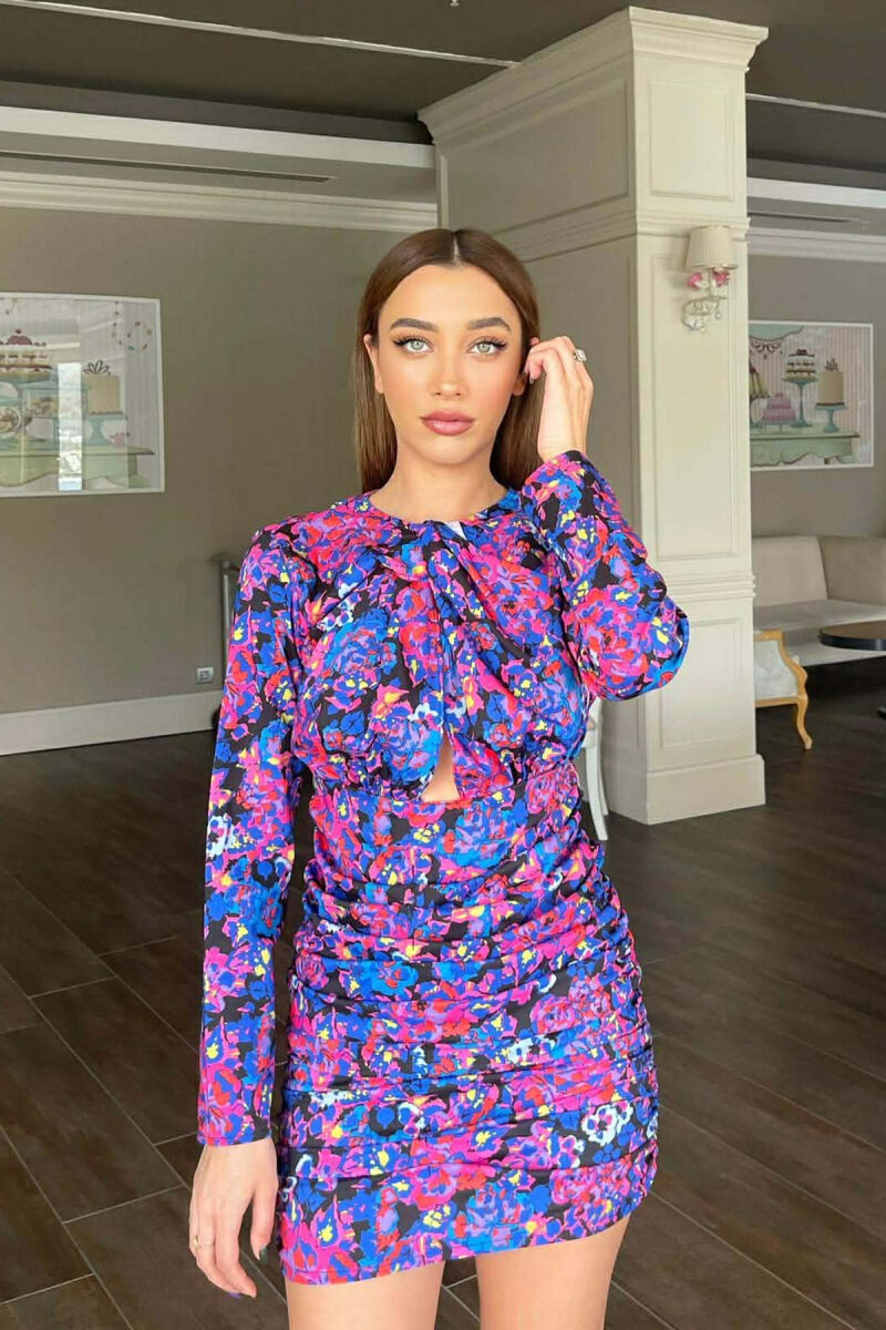 FLORAL DESIGN WOMAN DRESS BLUE/BLU - 3