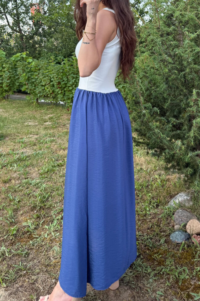 FUSTAN DY NGJYRËSH PËR FEMRA NË NGJYRËN E BARDHË+BLU - 7