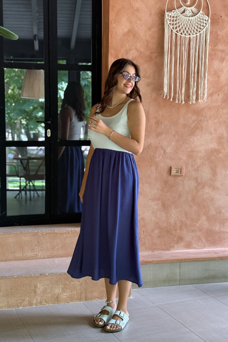 FUSTAN DY NGJYRËSH PËR FEMRA NË NGJYRËN E BARDHË+BLU - 2