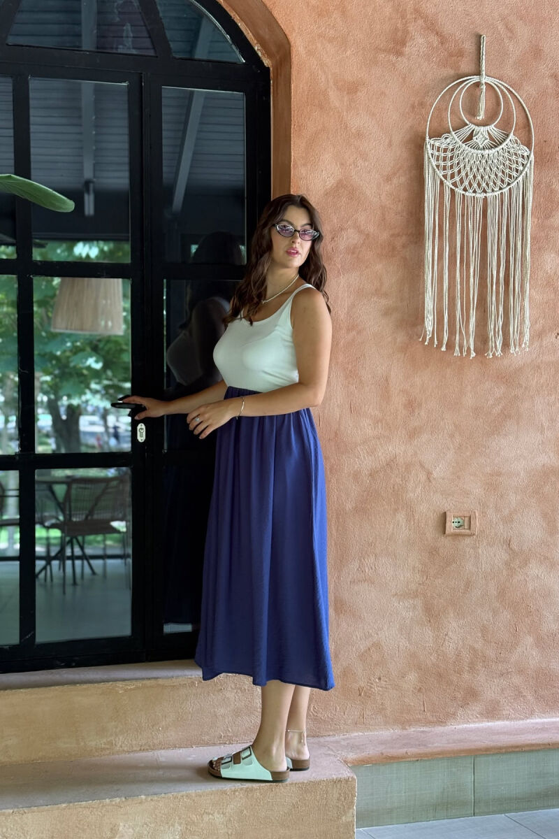 FUSTAN DY NGJYRËSH PËR FEMRA NË NGJYRËN E BARDHË+BLU - 3