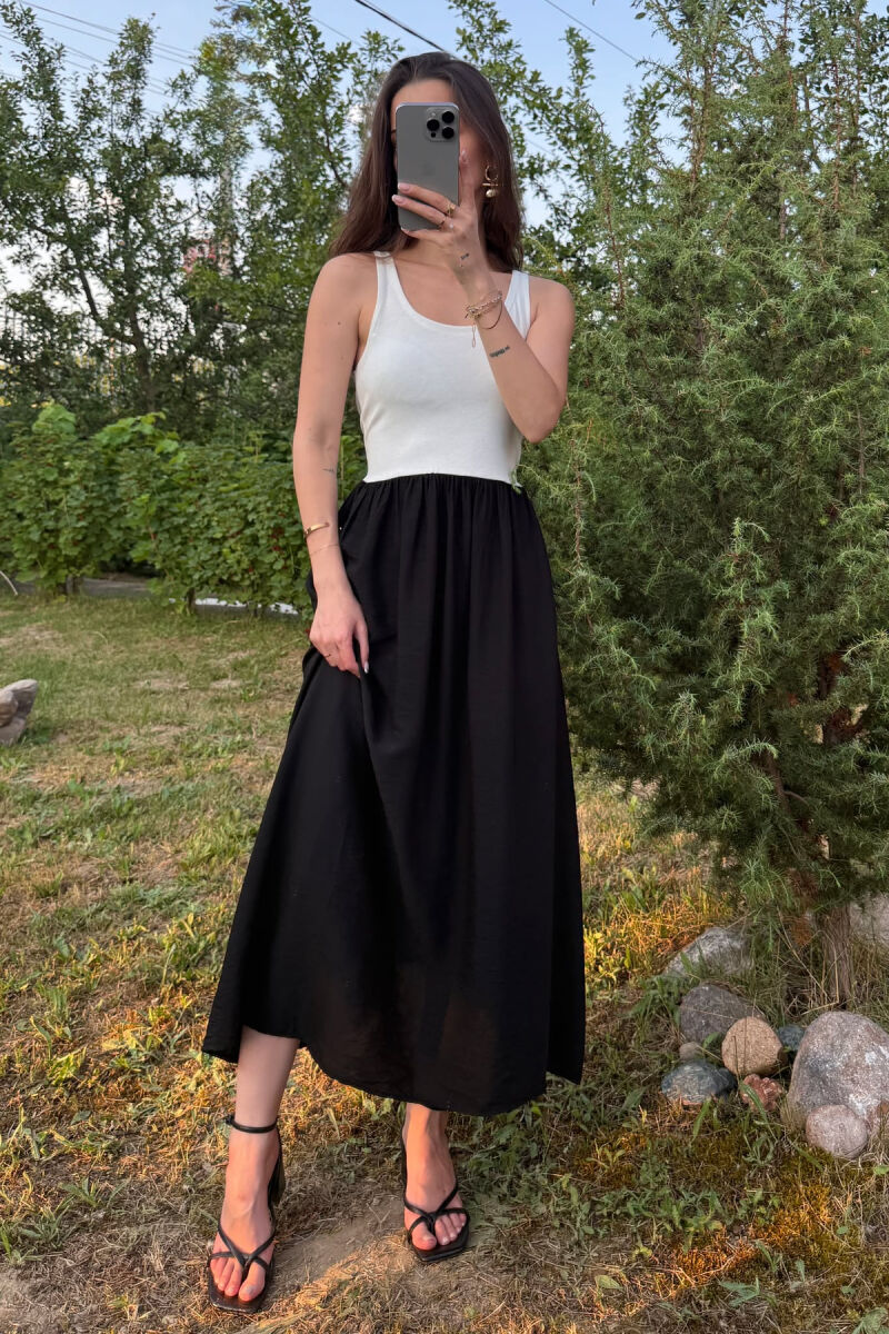 FUSTAN DY NGJYRËSH PËR FEMRA NË NGJYRËN E BARDHË+E ZEZË - 5