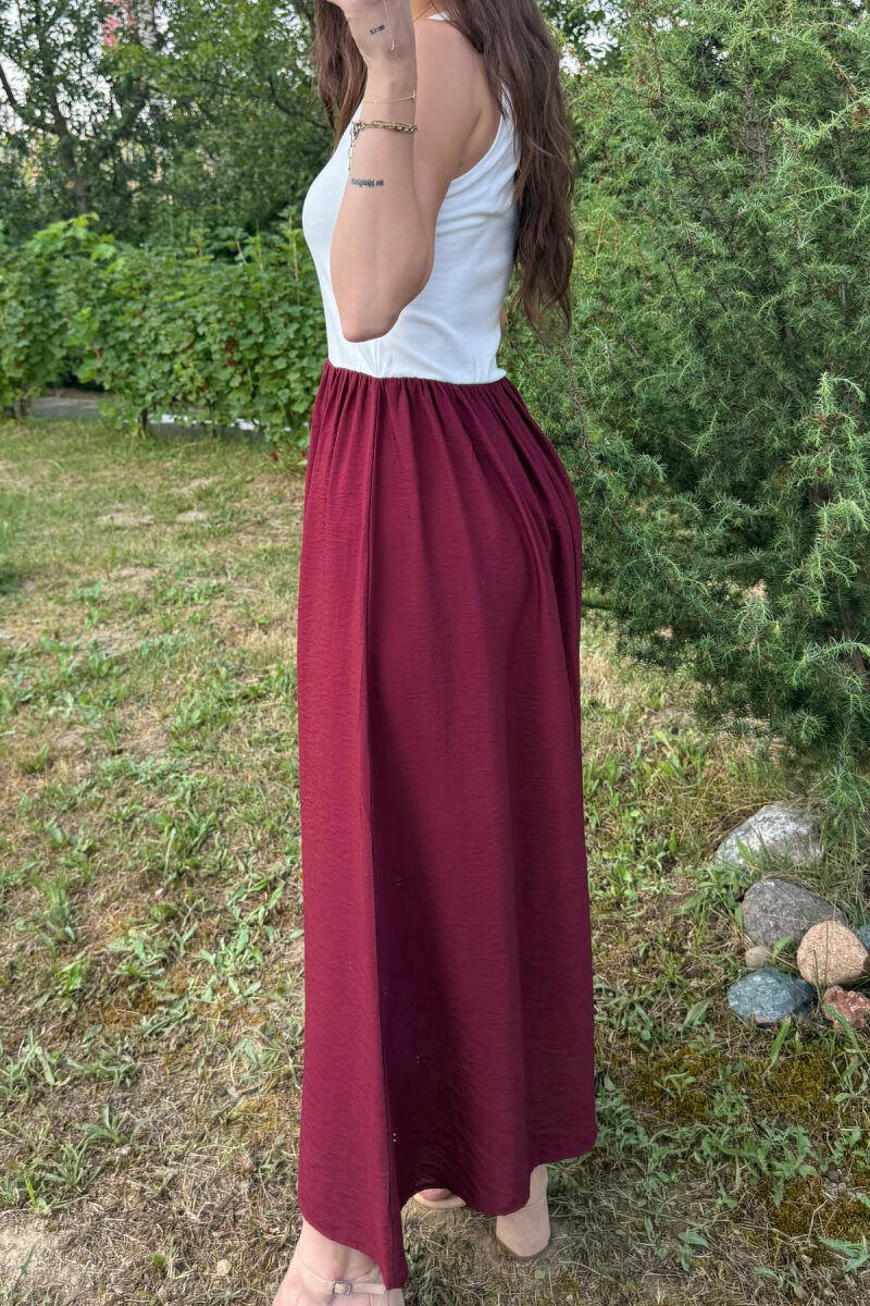 FUSTAN DY NGJYRËSH PËR FEMRA NË NGJYRËN E BARDHË+VISHNJË - 4
