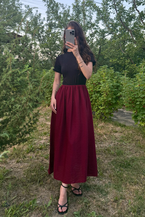 FUSTAN DY NGJYRËSH PËR FEMRA NË NGJYRËN E ZEZË+VISHNJË - 1