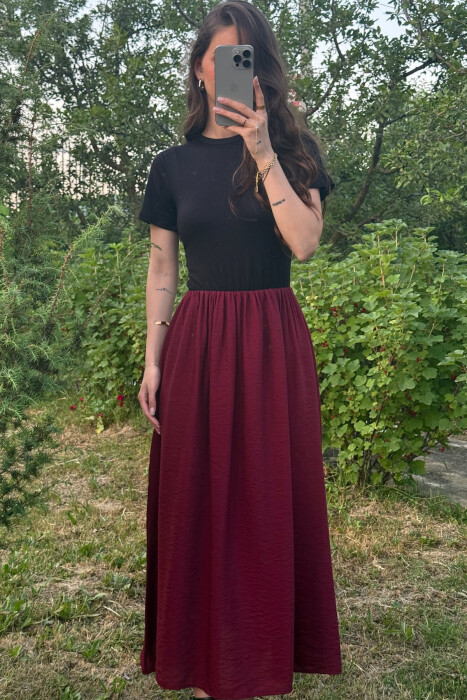 FUSTAN DY NGJYRËSH PËR FEMRA NË NGJYRËN E ZEZË+VISHNJË - 3