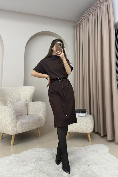 FUSTAN I GJATE ME MENGE TE SHKURTRA DHE ME DETAJIN E LIDHESES PER FEMRA NE NGJYRE KAFE - 4