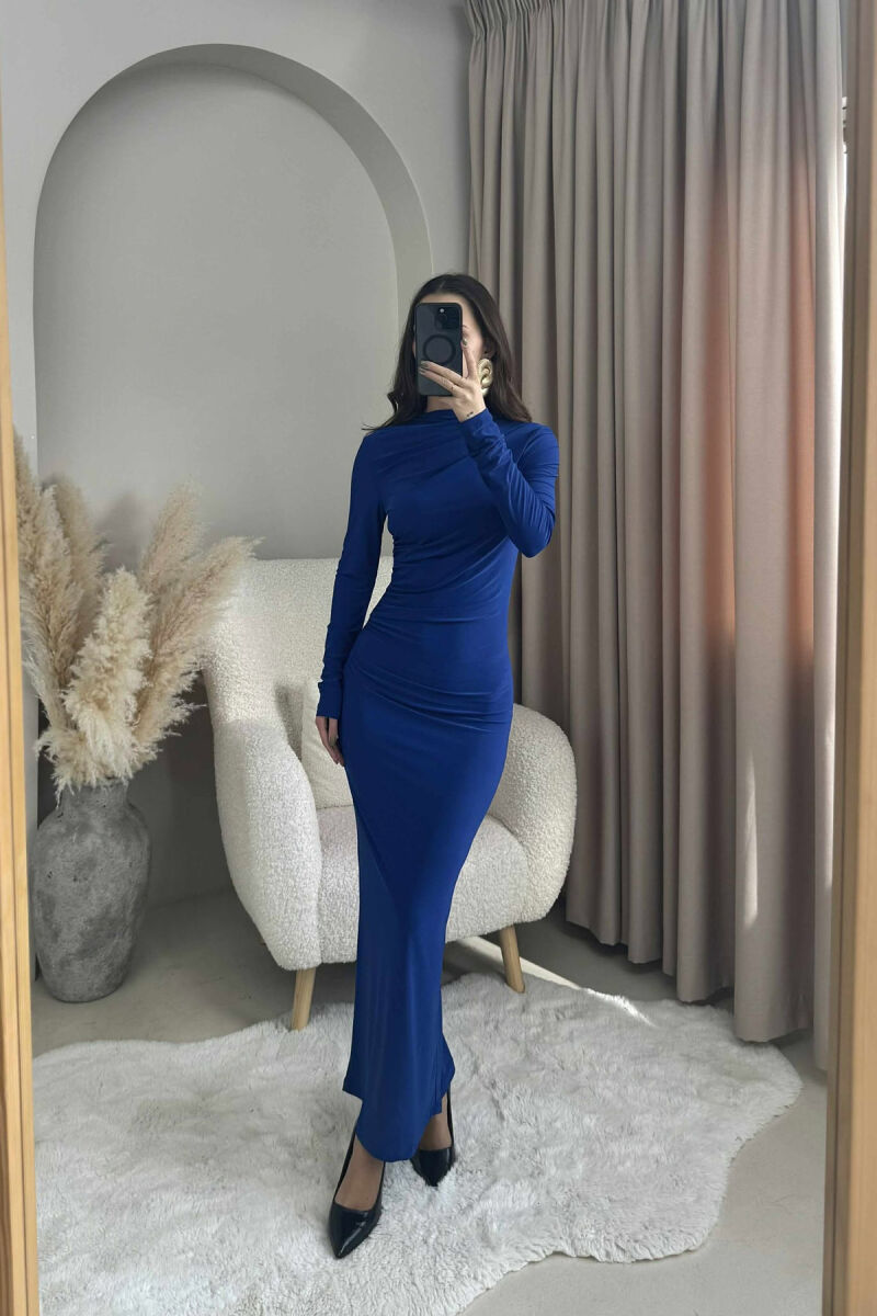 FUSTAN I GJATË NJË NGJYRËSH PËR FEMRA NË NGJYRËN BLU - 2