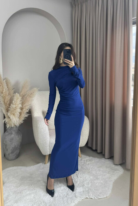 FUSTAN I GJATË NJË NGJYRËSH PËR FEMRA NË NGJYRËN BLU - 3