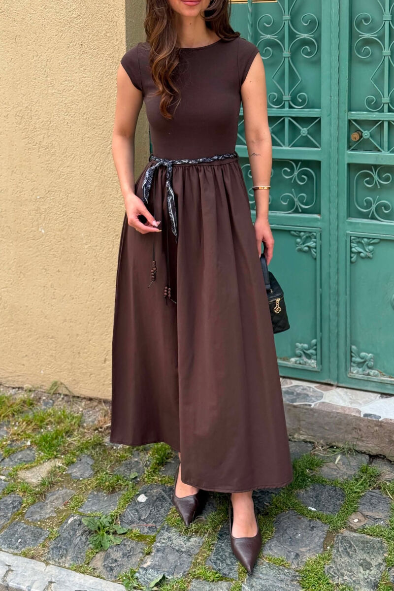FUSTAN ME DETAJ SHALLI PER FEMRA NE NGJYRE KAFE TE ERRET - 4